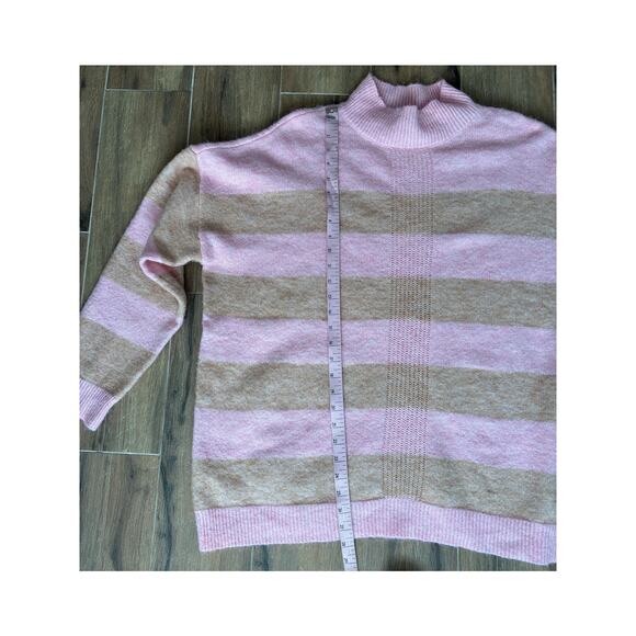 Anthropologie Sanctuary Striped Mock Sweater Women's XL Wool Blend - Picture 6 of 8